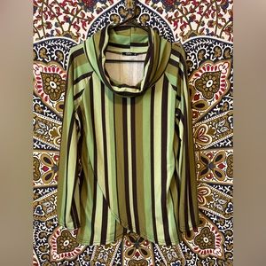 70’s-Vibe Cowl-Neck Long Sleeve